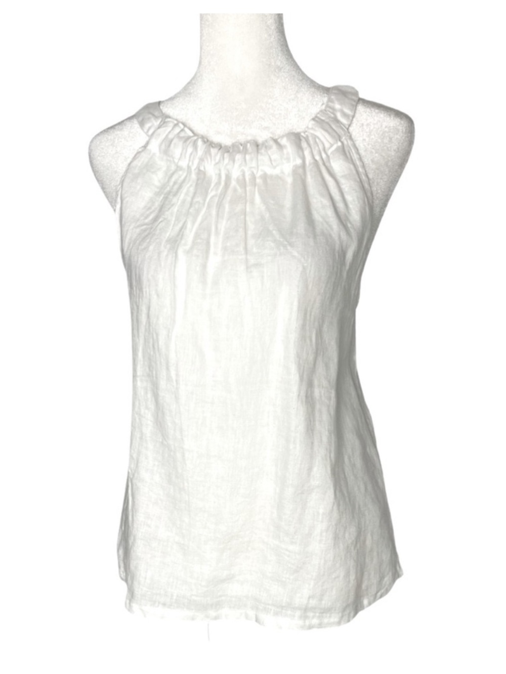 Nicole Miller sleeveless 100% LINEN crop top shirt Sz Small